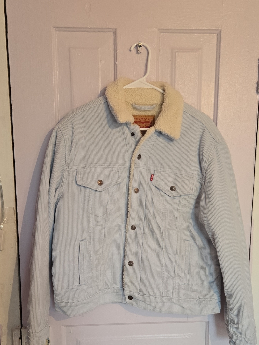 Levi's Light Blue Corduroy Sherpa Collar Jacket